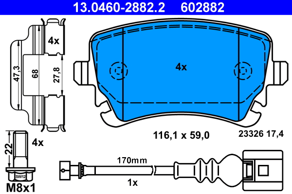 Placute frana ATE 13.0460-2882.2