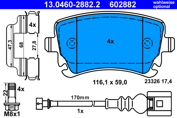 Placute frana ATE 13.0460-2882.2