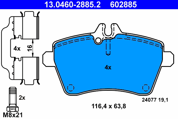 Placute frana ATE 13.0460-2885.2