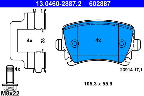 Placute frana ATE 13.0460-2887.2