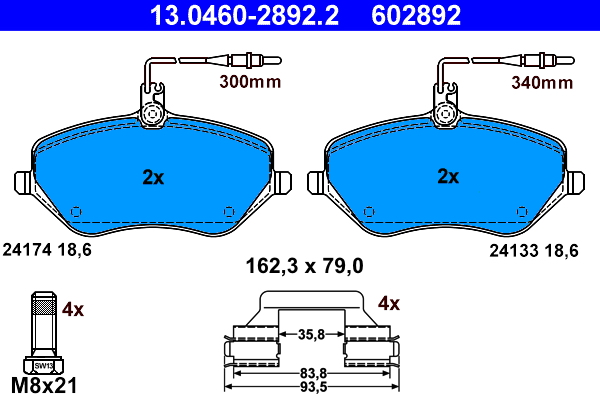 Placute frana ATE 13.0460-2892.2