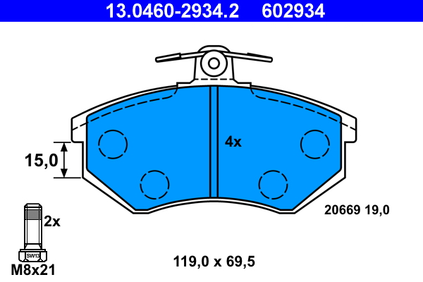 Placute frana ATE 13.0460-2934.2
