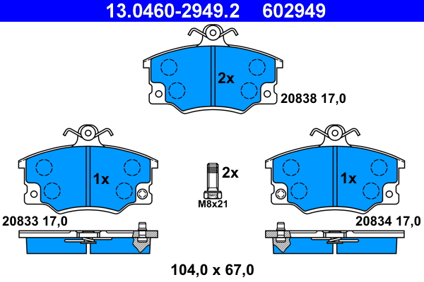 Placute frana ATE 13.0460-2949.2