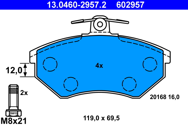 Placute frana ATE 13.0460-2957.2