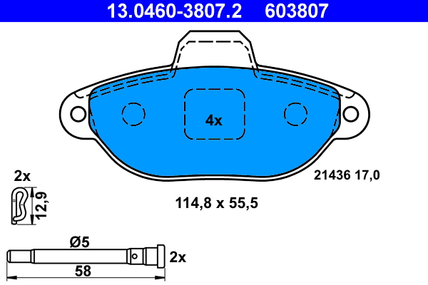 Placute frana ATE 13.0460-3807.2