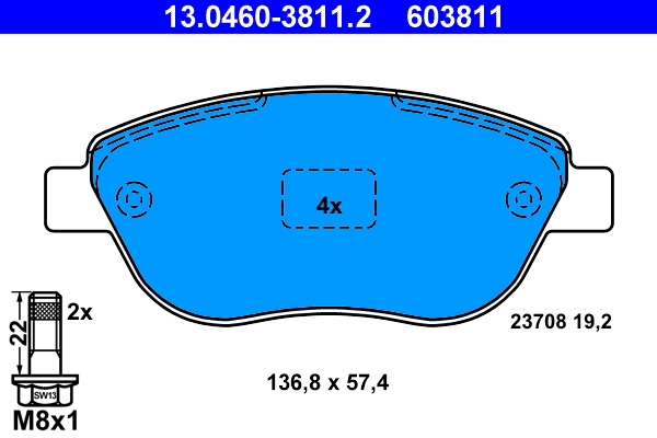 Placute frana ATE 13.0460-3811.2