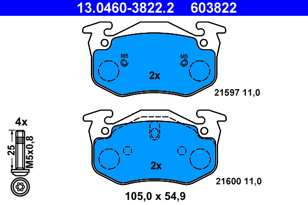 Placute frana ATE 13.0460-3822.2