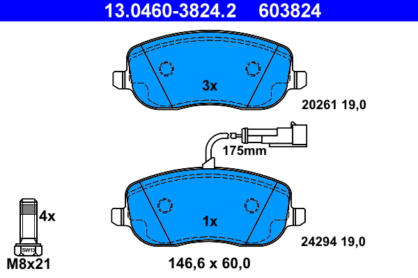 Placute frana ATE 13.0460-3824.2