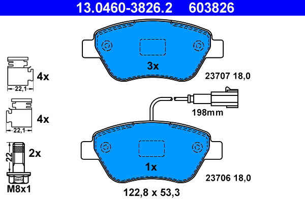 Placute frana ATE 13.0460-3826.2