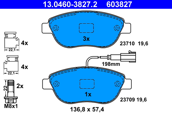 Placute frana ATE 13.0460-3827.2