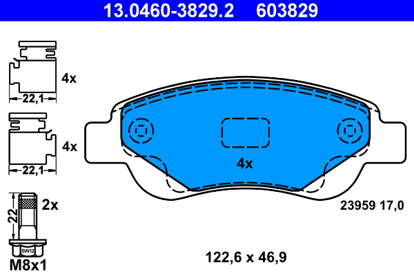 Placute frana ATE 13.0460-3829.2