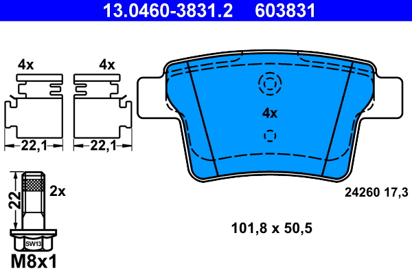 Placute frana ATE 13.0460-3831.2