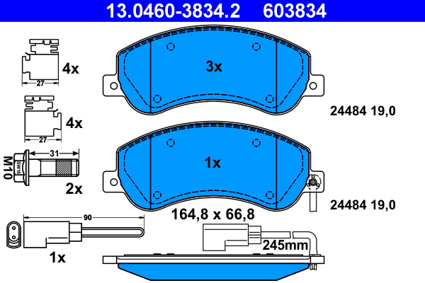 Placute frana ATE 13.0460-3834.2