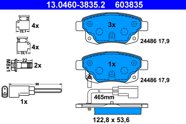 Placute frana ATE 13.0460-3835.2