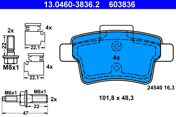 Placute frana ATE 13.0460-3836.2