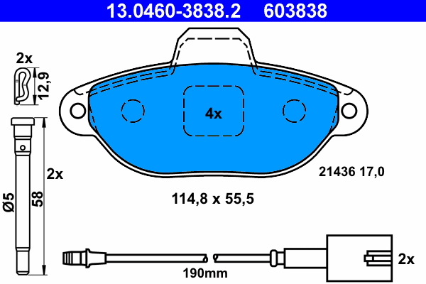 Placute frana ATE 13.0460-3838.2