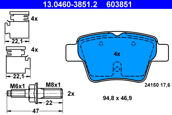 Placute frana ATE 13.0460-3851.2