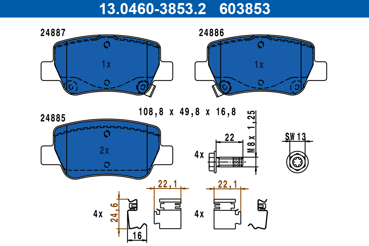 Placute frana ATE 13.0460-3853.2