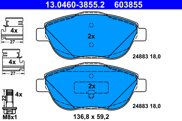 Placute frana ATE 13.0460-3855.2