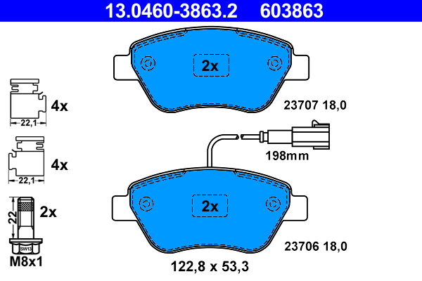 Placute frana ATE 13.0460-3863.2
