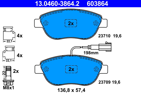 Placute frana ATE 13.0460-3864.2