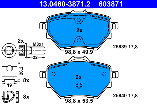 Placute frana ATE 13.0460-3871.2