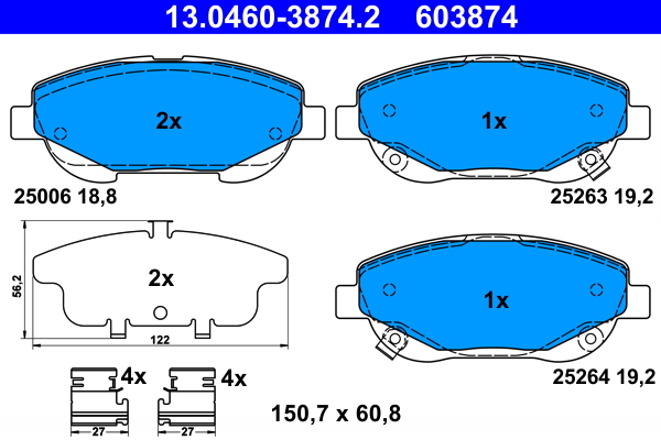 Placute frana ATE 13.0460-3874.2