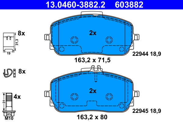 Placute frana ATE 13.0460-3882.2