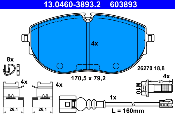 Placute frana ATE 13.0460-3893.2