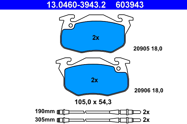 Placute frana ATE 13.0460-3943.2