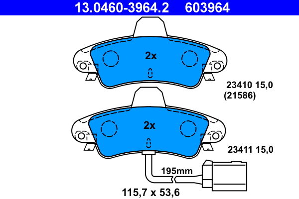 Placute frana ATE 13.0460-3964.2
