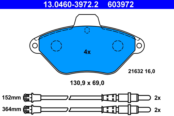 Placute frana ATE 13.0460-3972.2