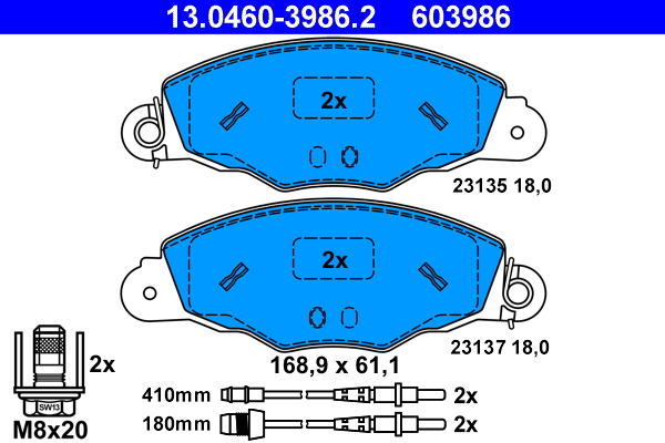 Placute frana ATE 13.0460-3986.2