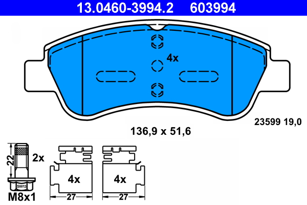 Placute frana ATE 13.0460-3994.2