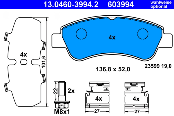 Placute frana ATE 13.0460-3994.2