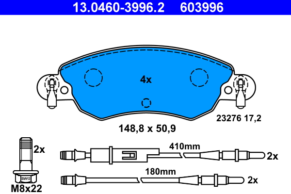 Placute frana ATE 13.0460-3996.2