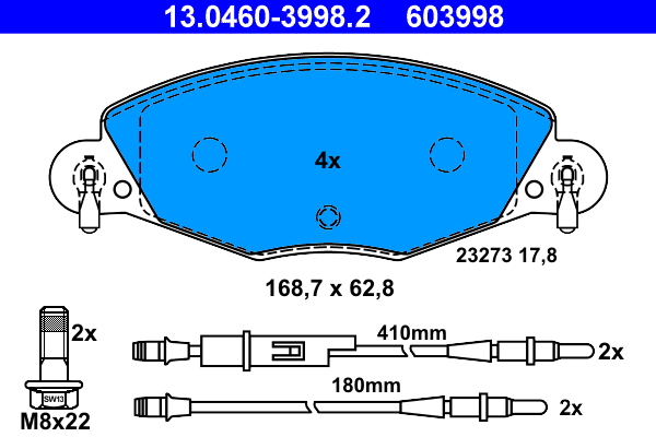 Placute frana ATE 13.0460-3998.2