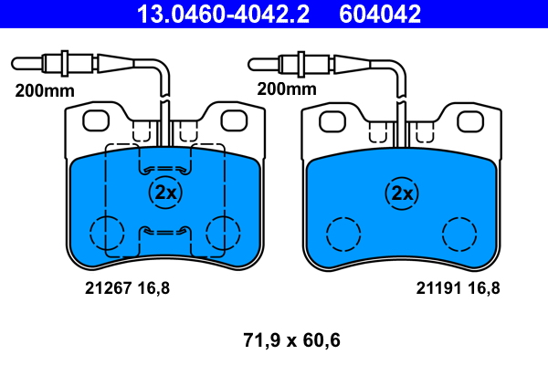 Placute frana ATE 13.0460-4042.2
