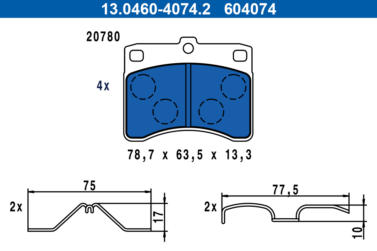 Placute frana ATE 13.0460-4074.2
