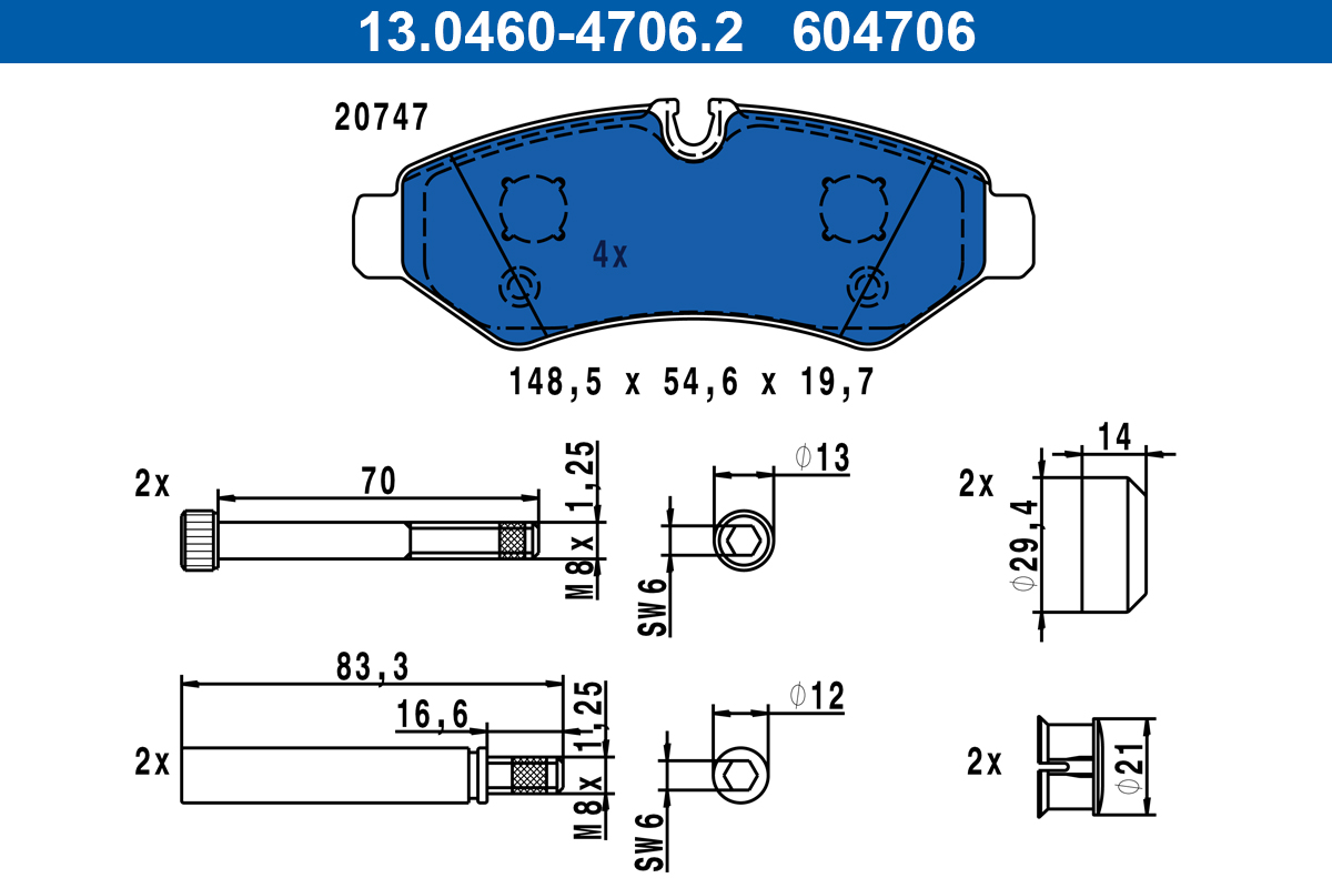 Placute frana ATE 13.0460-4706.2