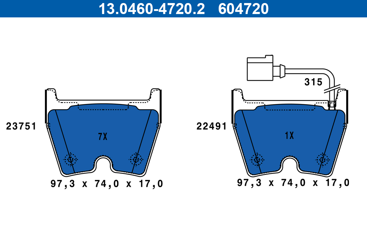 Placute frana ATE 13.0460-4720.2