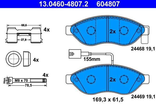 Placute frana ATE 13.0460-4807.2