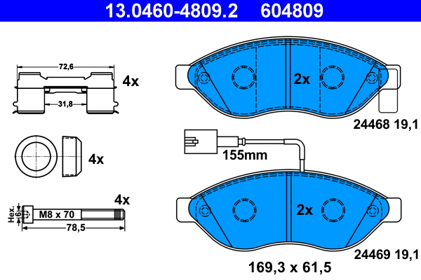 Placute frana ATE 13.0460-4809.2