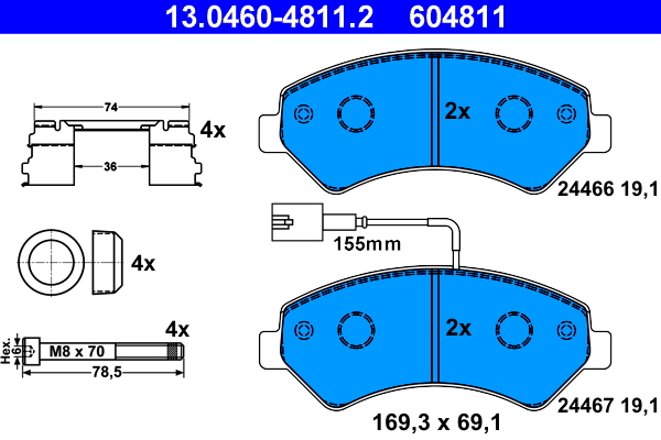Placute frana ATE 13.0460-4811.2