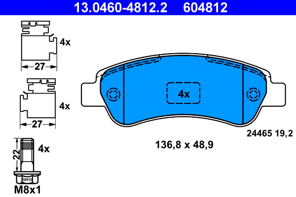 Placute frana ATE 13.0460-4812.2