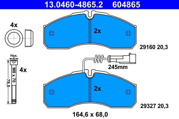Placute frana ATE 13.0460-4865.2