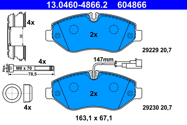 Placute frana ATE 13.0460-4866.2