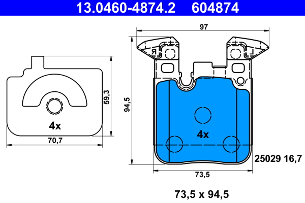 Placute frana ATE 13.0460-4874.2