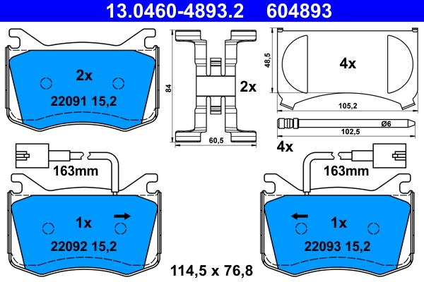 Placute frana ATE 13.0460-4893.2