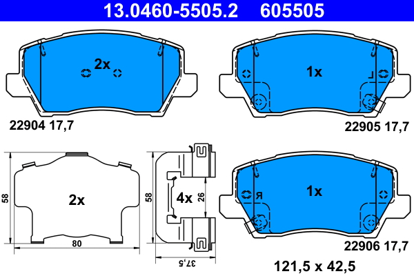Placute frana ATE 13.0460-5505.2